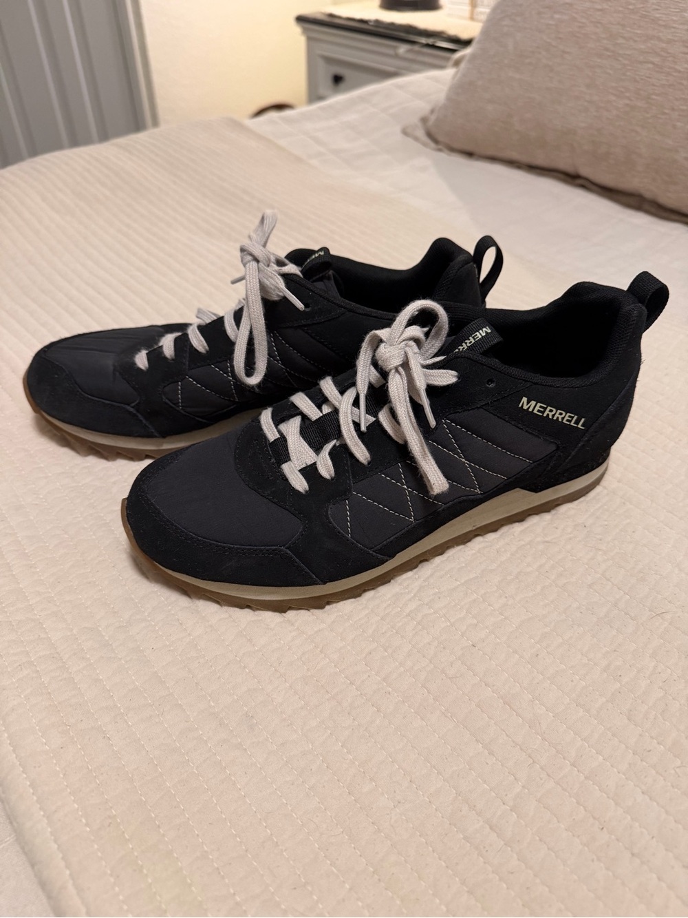 Merrell Men’s Black Athletic Shoes with White Laces